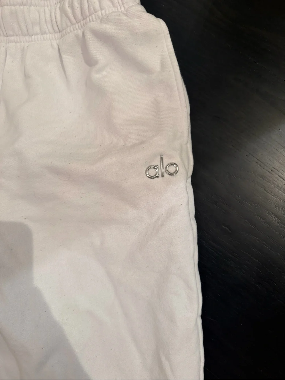 ALO Yoga White Track Joggers with Elastic Cuffs